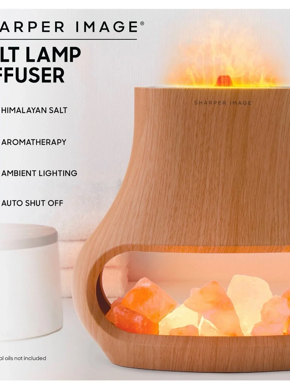 Sharper Image Wood-Style Salt Lamp Diffuser